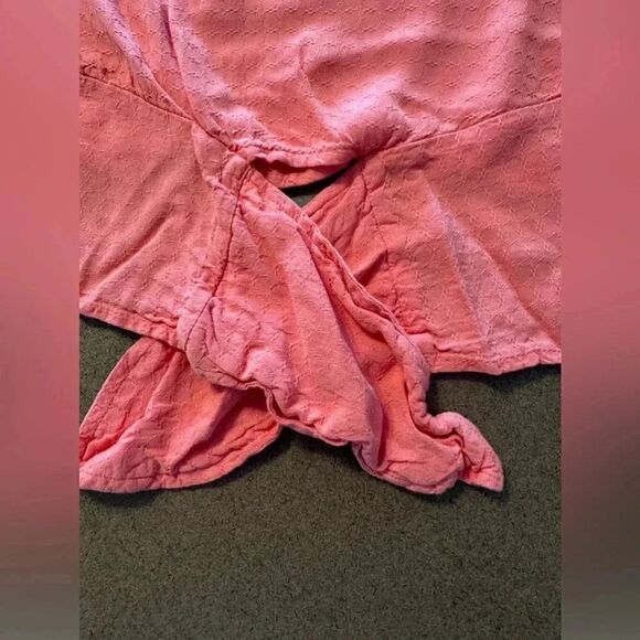 Buffalo David Bitton Front Tie Top | Coral Color | Size Medium - Picture 3 of 10